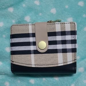Plaid Wallet with Black and Tan Accents brand new!!!